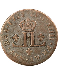 Louis XIV Mousquetaire 30 deniers Billon 1712 D Lyon 2