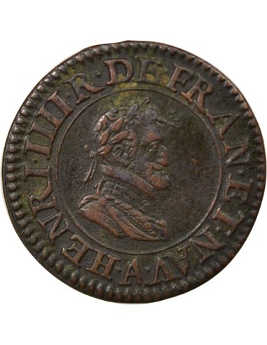 Roi de Navarre et de France Type 1 1 double tournois Cuivre 1606 A - Paris
