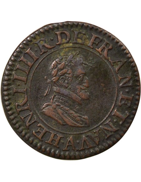 Roi de Navarre et de France Type 1 1 double tournois Cuivre 1606 A - Paris