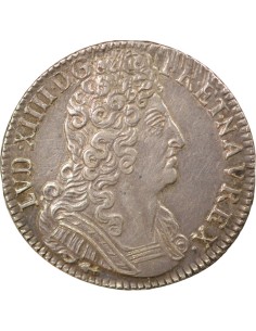 Louis XIV Aux Trois Couronnes 1/4 ecu Argent 1710 Besançon 2