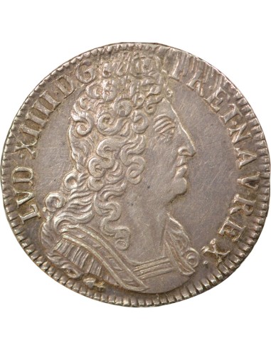 Louis XIV Aux Trois Couronnes 1/4 ecu Argent 1710 Besançon