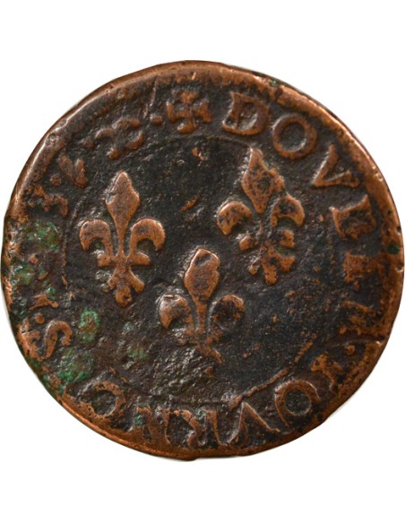 Louis XIII Grand Buste 1 double tournois Cuivre 1613 & Aix-en-Provence