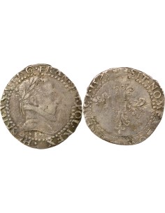 Henri III Au Col Plat 1/2 franc Argent 1578 I Limoges