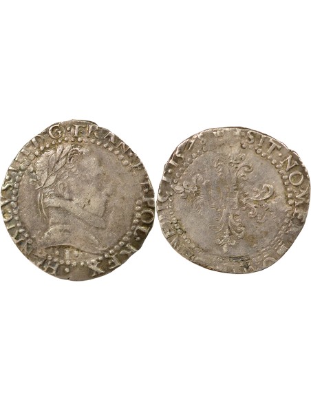 Henri III Au Col Plat 1/2 franc Argent 1578 I Limoges