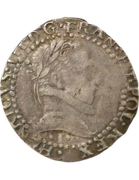 Henri III Au Col Plat 1/2 franc Argent 1578 I Limoges