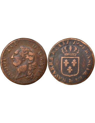 Louis XVI A l'Ecu 1 sol Cuivre 1779 & Aix-en-Provence