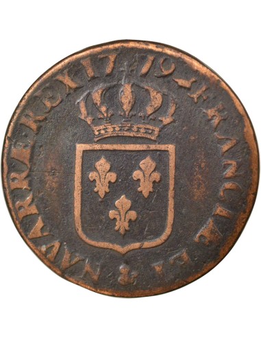 Louis XVI A l'Ecu 1 sol Cuivre 1779 & Aix-en-Provence