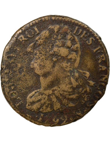 Louis XVI au Faisceau 2 sols Cuivre 1792 N Montpellier