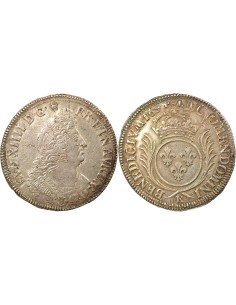 Louis XIV Aux Palmes 1/2 ecu Argent 1694 K Bordeaux