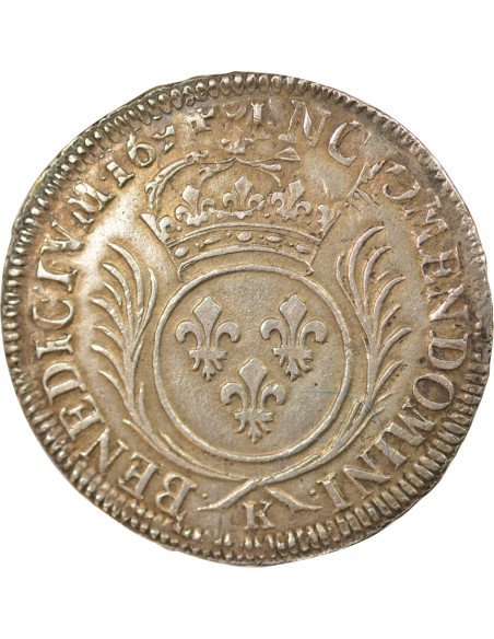 Louis XIV Aux Palmes 1/2 ecu Argent 1694 K Bordeaux