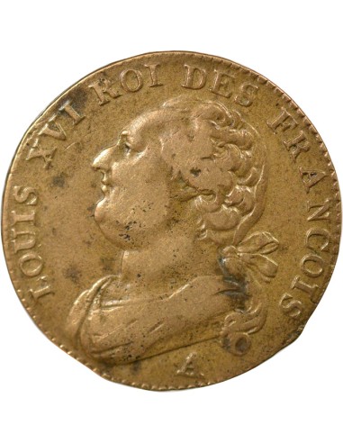 Louis XVI au Faisceau 12 denier Cuivre 1791 A - Paris