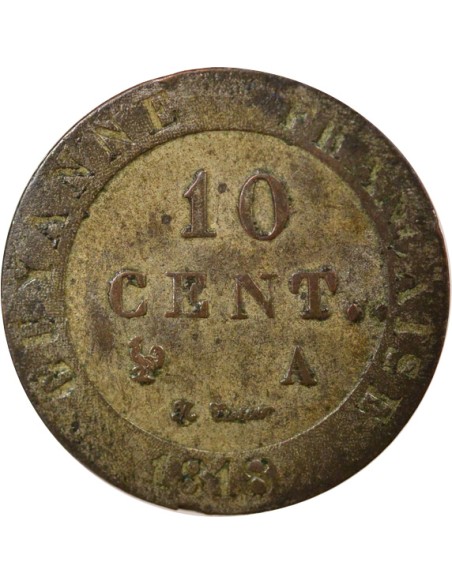 Guyane Française Louis XVIII 10 cents Billon 1818 A - Paris