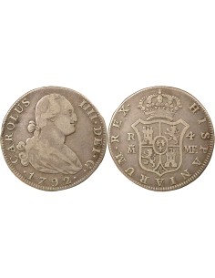 Espagne Charles IV 4 reales Argent 1792 AI Madrid