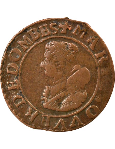 Principauté de Dombes Marie de Bourbon Montpensier 1 liard Billon 1624 Trévoux