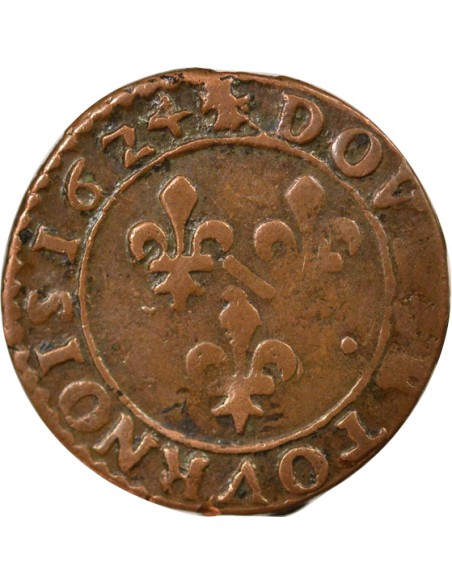 Principauté de Dombes Marie de Bourbon Montpensier 1 liard Billon 1624 Trévoux