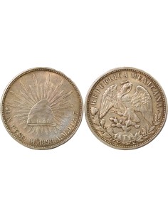 Mexique Refrappe de 1949 1 peso Billon 1898 (1949)  -