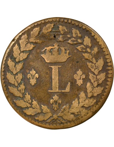 Louis XVIII Siège de Strasbourg 1 décime Bronze 1815 BB Strasbourg