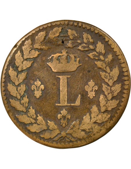 Louis XVIII Siège de Strasbourg 1 décime Bronze 1815 BB Strasbourg