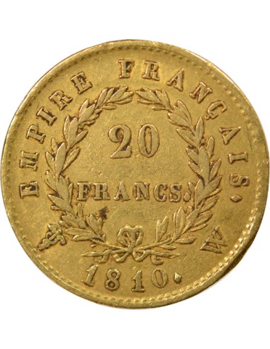 Roi d'Italie Empire 20 francs Or 1810 W Lille