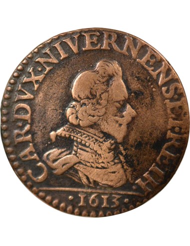 Charles I Gonzague Buste Large 1 liard Cuivre 1613 Charleville