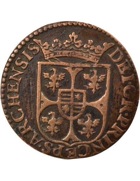 Charles I Gonzague Buste Large 1 liard Cuivre 1613 Charleville