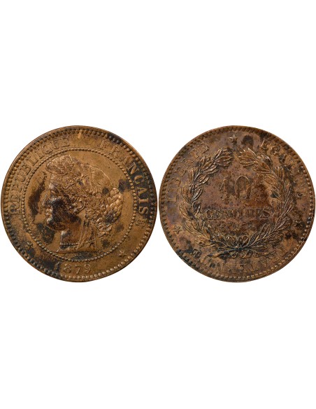 Cérès 10 centimes Bronze 1879 A - Paris