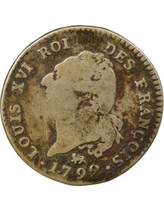 Louis XVI Au Génie 30 sols Argent 1792 A - Paris 2