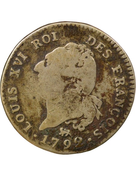 Louis XVI Au Génie 30 sols Argent 1792 A - Paris