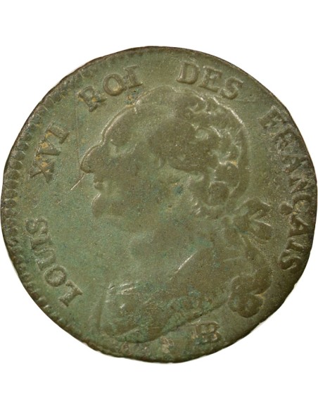 Type Français 12 denier Cuivre 1792 BB Strasbourg