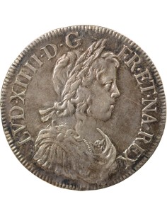 Louis XIV A la Mèche Longue 1 ecu Argent 1649 K Bordeaux 2