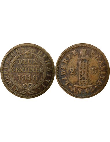 Haïti 2 centimes Cuivre 1846