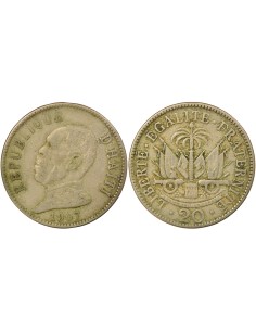 Haïti Pierre Nord-Alexis 20 centimes Cupronickel 1907 Waterbury