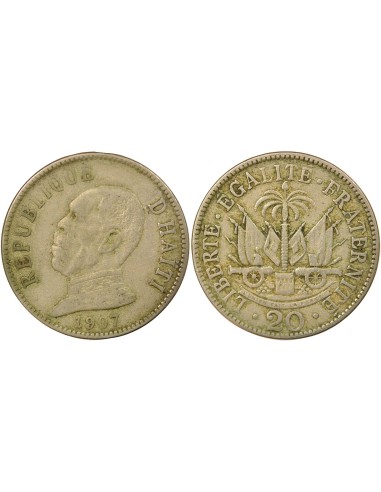 Haïti Pierre Nord-Alexis 20 centimes Cupronickel 1907 Waterbury