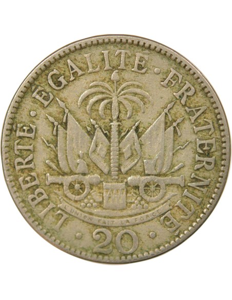 Haïti Pierre Nord-Alexis 20 centimes Cupronickel 1907 Waterbury