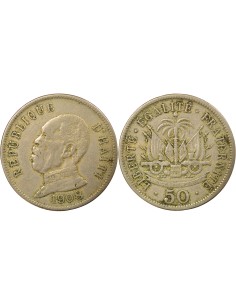 Haïti Pierre Nord-Alexis 50 centimes Cupronickel 1908 Waterbury