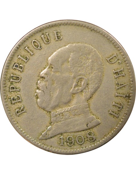 Haïti Pierre Nord-Alexis 50 centimes Cupronickel 1908 Waterbury