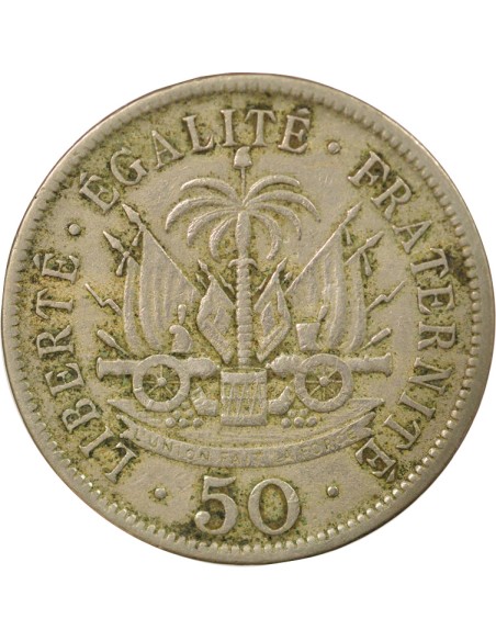 Haïti Pierre Nord-Alexis 50 centimes Cupronickel 1908 Waterbury