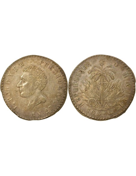 Haïti Jean Pierre Boyer 100 centimes Argent 1830