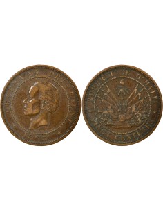 Haïti Fabre Geffrard 20 centimes Bronze 1863 H Heaton