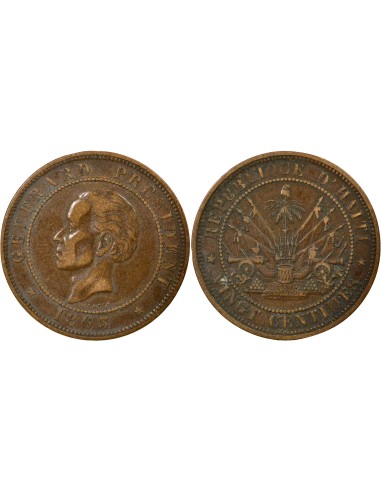 Haïti Fabre Geffrard 20 centimes Bronze 1863 H Heaton