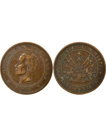 Haïti Fabre Geffrard 20 centimes Bronze 1863 H Heaton