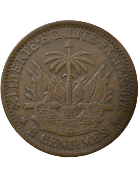 Haïti Fabre Geffrard 2 centimes Bronze 1881 A Paris