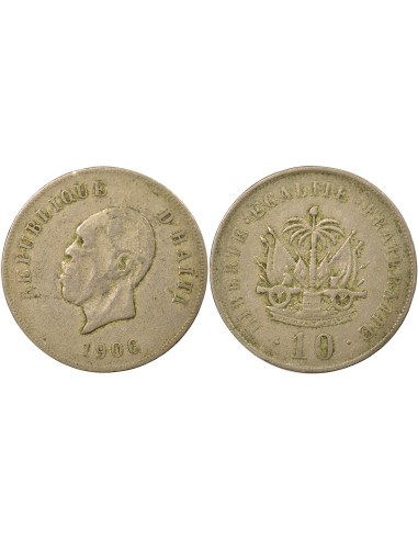 Haïti Pierre Nord-Alexis 10 centimes Cupronickel 1906 Waterbury