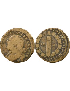 Louis XVI au Faisceau 12 deniers Cuivre 1792