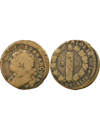 Louis XVI au Faisceau 12 deniers Cuivre 1792