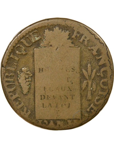 Aux Balances 1 sol Métal de Cloche 1793 T Nantes