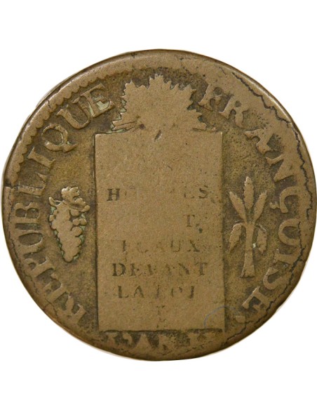 Aux Balances 1 sol Métal de Cloche 1793 T Nantes