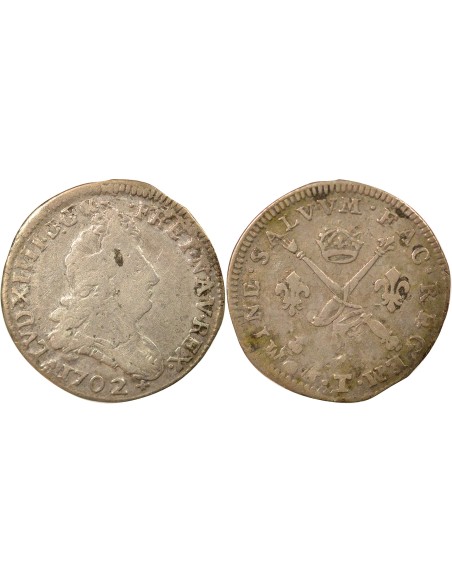 Louis XIV Aux Insignes 4 sols Argent 1720 T Nantes