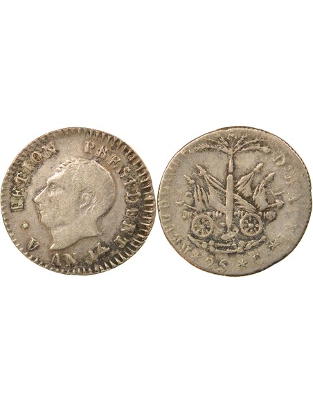 Haïti Alexandre Pétion 25 centimes Argent 1817