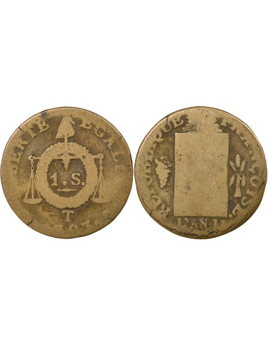 1 sol Métal de Cloche 1793 T Nantes